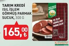 TARIM KREDİ BİRLİK IŞIL İŞLEM GÖRMÜŞ PARMAK SUCUK 300 G